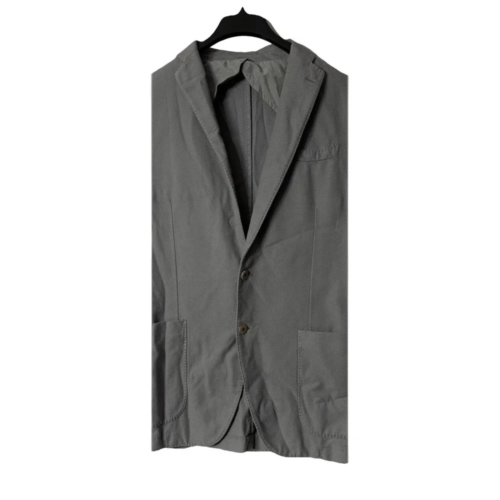 NWT San Remo Mens Long Sleeve Comfort‎ Cotton Casual Gray Jacket Blazer Size 50